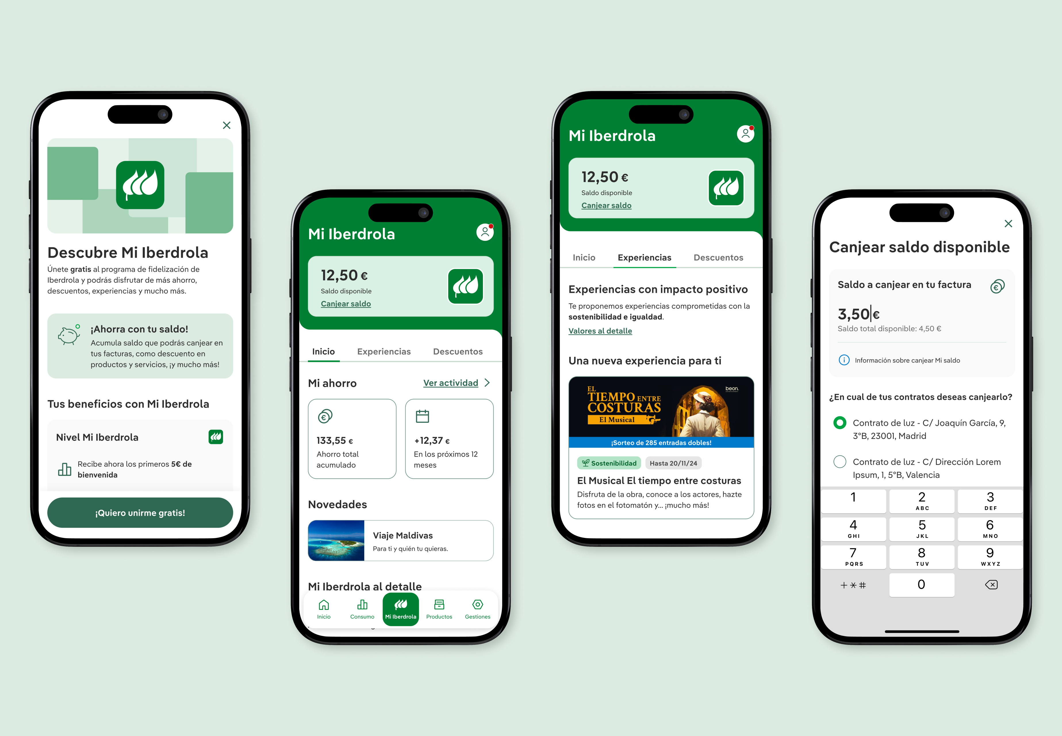 Iberdrola loyalty program user flow and high fidelity prototypes by Ignacio Benito
